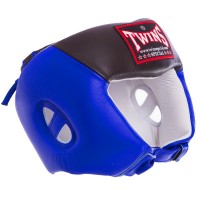 Шолом боксерський відкритий шкіряний TWINS HGL8-2T M-XL синій-чорний