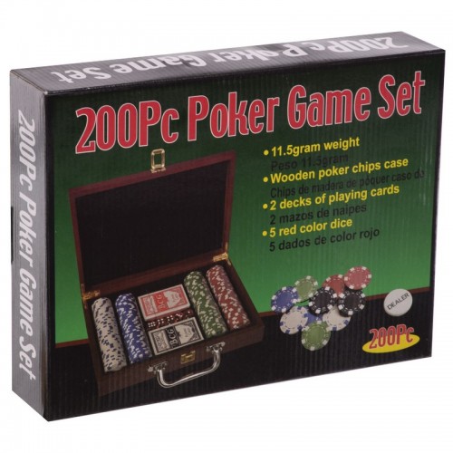 Набор для покера в деревянном кейсе SP-Sport IG-6642 200 фишек