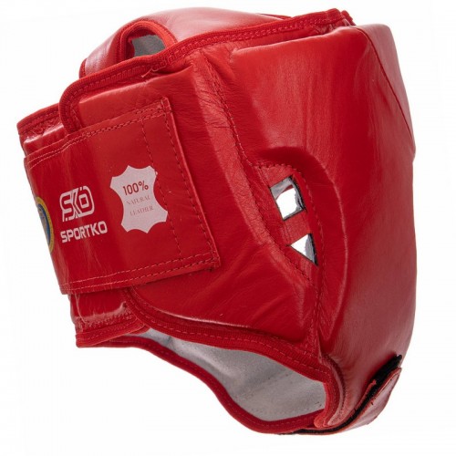 Шолом боксерський відкритий шкіряний ФБУ SPORTKO ОК1 SP-4706 М-XL кольори в асортименті