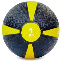 М'яч медичний медбол Zelart Medicine Ball FI-5122-1 1 кг чорний-жовтий