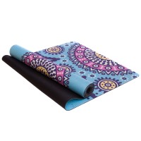 Килимок для йоги Замшевий Record FI-5662-56 розмір 183x61x0,3 см синій-рожевий