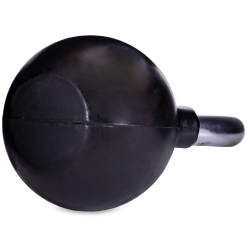 Гиря гумова з хромованою ручкою Zelart ТА-5162-16 вага 16кг чорний