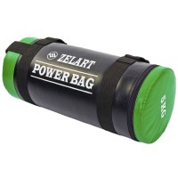 Мішок для кросфіту та фітнесу Zelart FI-5050A-5 Power Bag 5кг чорний-зелений