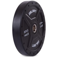Млинці (диски) бамперні для кросфіту Zelart Bumper Plates TA-2258-20 51мм 20кг чорний