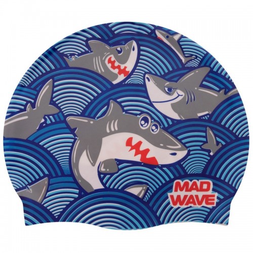 Шапочка для плавания детская MadWave Junior SHARKY M057911 цвета в ассортименте