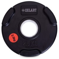 Млинці (диски) гумові Zelart Z-HIT TA-5160-2,5 51мм 2,5кг чорний