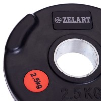 Млинці (диски) гумові Zelart Z-HIT TA-5160-2,5 51мм 2,5кг чорний