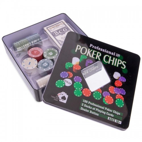 Набор для покера в металлической коробке SP-Sport IG-2033 100 фишек