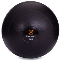 М'яч медичний слембол для кросфіту Zelart SLAM BALL FI-2672-6 6кг чорний