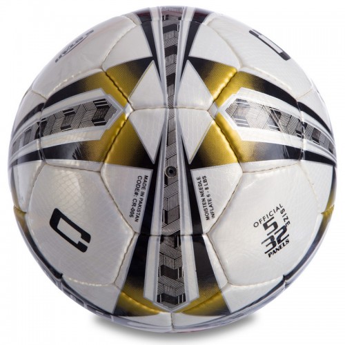 Мяч футбольный CORE 5 STAR CR-006 №5 PU белый-золотой