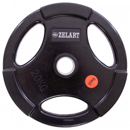 Млинці (диски) гумові Zelart Z-HIT TA-5160-20 51мм 20кг чорний