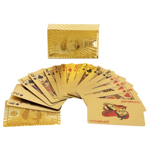Карти гральні покерні SP-Sport GOLD 100 DOLLAR IG-4566-G 54 картки
