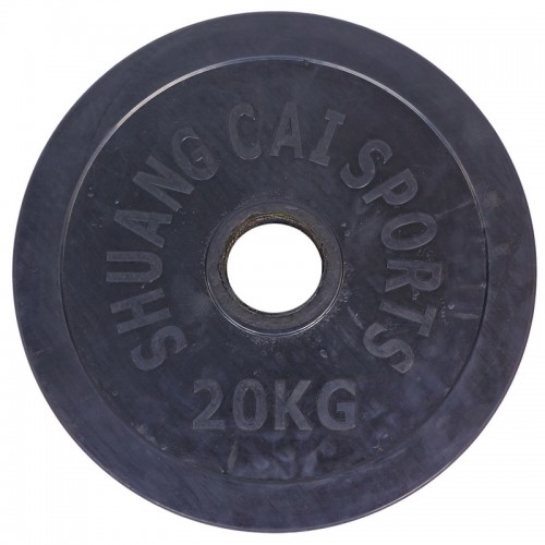 Блины (диски) обрезиненные SHUANG CAI SPORTS ТА-1449-20 52мм 20кг черный