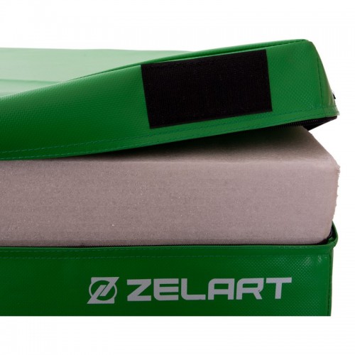 Бокс пліометричний м'який набір Zelart PLYO BOXES FI-3634 3шт 90х75х30/45/60см зелений, синій, червоний