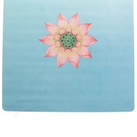 Замшевий Килимок для йоги Record FI-5663-2 розмір 183x61x0,1см блакитний з Квітковим принтом