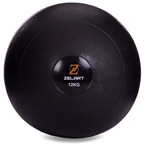 Мяч медицинский слэмбол для кроссфита Zelart SLAM BALL FI-2672-12 12к черный