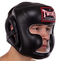 Шолом боксерський з повним захистом шкіряний TWINS HGL6 S-XL кольори в асортименті