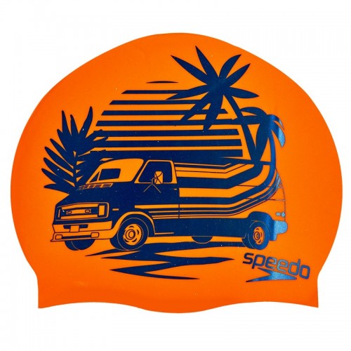 Шапочка для плавання SPEEDO SLOGAN PRINT 808385C859 оранжевий-синій