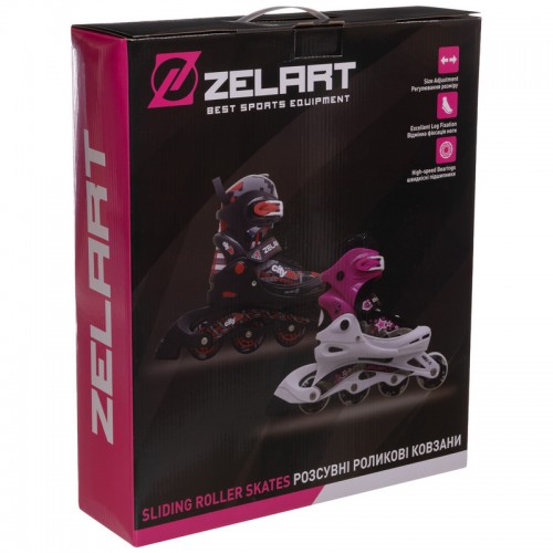 Роликовые коньки раздвижные Zelart Z-2925 размер 30-37 цвета в ассортименте