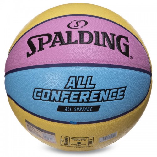М'яч баскетбольний SPALDING 76896Y ALL CONFERENCE №7 жовтий-блакитний