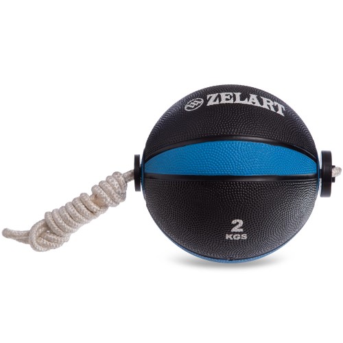 М'яч медичний Tornado Ball Zelart FI-5709-2 2 кг чорний-червоний