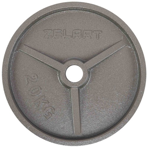 Блины (диски) стальные d-52мм Zelart TA-7792-20 20кг серый