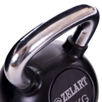Гиря гумова з хромованою ручкою Zelart ТА-5162-24 вага 24кг чорний