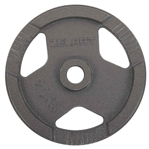 Блины (диски) стальные с хватом d-52мм Zelart TA-7791-20 20кг серый