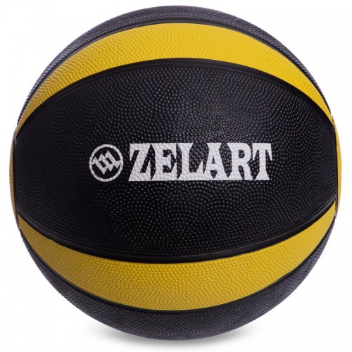 М'яч медичний медбол Zelart Medicine Ball FI-5122-6 6 кг сірий-жовтий