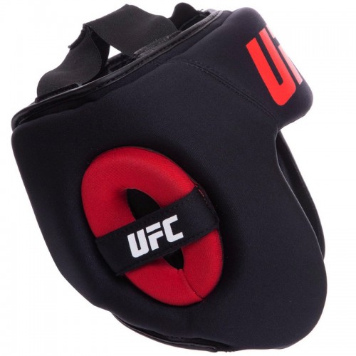 Шлем боксерский с полной защитой кожаный UFC PRO UHK-75061 L-XL черный