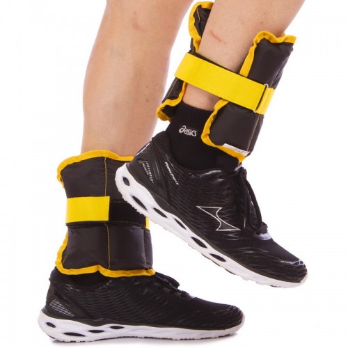 Обтяжувачі-манжети для рук та ніг Zelart ZA-2072-3 2x1,5кг жовтий