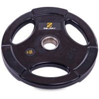 Млинці (диски) гумові Zelart TA-2673-15 51мм 15кг чорний