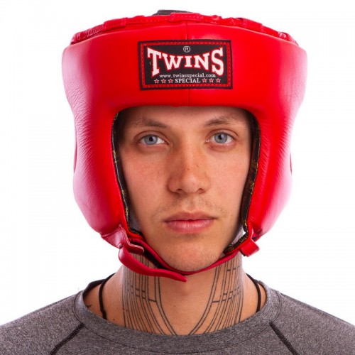 Шлем боксерский открытый кожаный TWINS HGL8 S-XL цвета в ассортименте