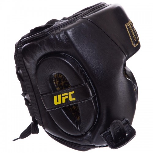Шолом боксерський у мексиканському стилі шкіряний UFC PRO Prem Lace Up UHK-75056 L-XL чорний