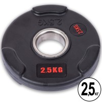 Млинці (диски) гумові LIFE FITNESS SC-80154B-2_5 51мм 2,5кг чорний