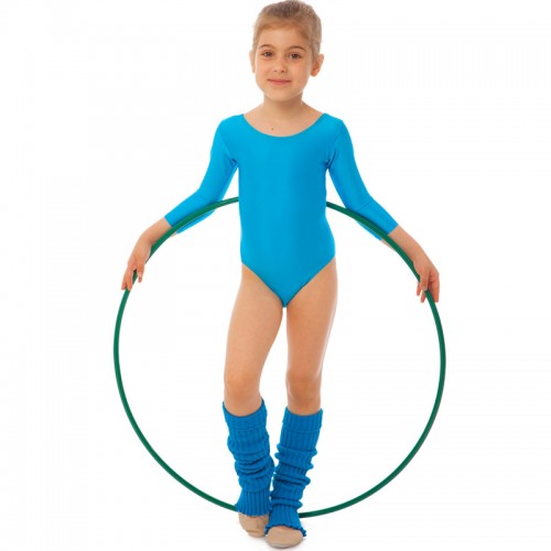 Купальник для танцев и гимнастики с длинным рукавом Lingo CO-2476 S-L голубой