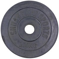 Млинці (диски) гумові SHUANG CAI SPORTS ТА-1442-2,5 30мм 2,5кг чорний
