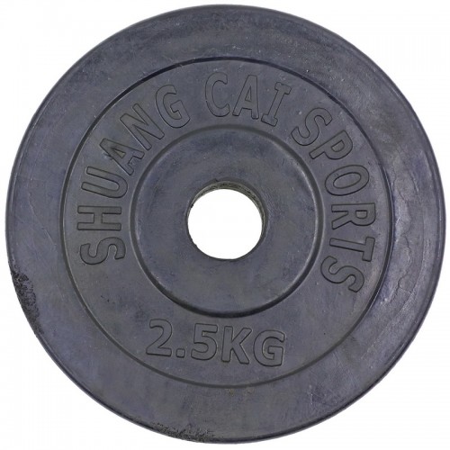 Млинці (диски) гумові SHUANG CAI SPORTS ТА-1442-2,5 30мм 2,5кг чорний