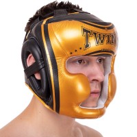 Шолом боксерський з повним захистом шкіряний TWINS FHGL3-TW4 S-XL кольори в асортименті