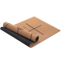 Коврик для йоги пробковый каучуковый с принтом Record FI-7156-10 183x61мx0.4cм коричневый