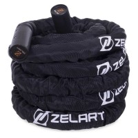 Канат для кросфіту в захисному рукаві Zelart FI-2631-9 9м чорний