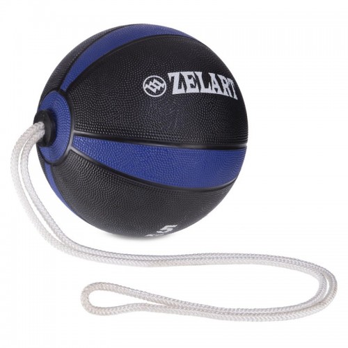 Мяч медицинский Tornado Ball Zelart FI-5709-5 5кг черный-синий
