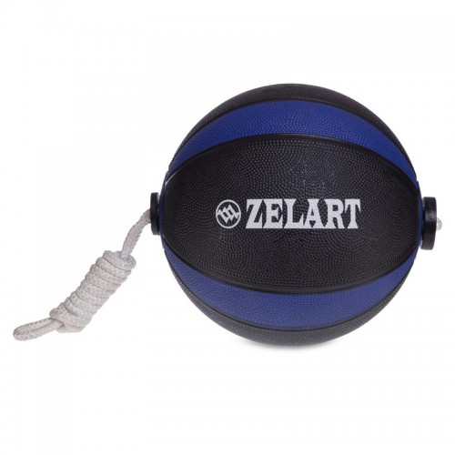 М'яч медичний Tornado Ball Zelart FI-5709-5 5 кг чорний-синій