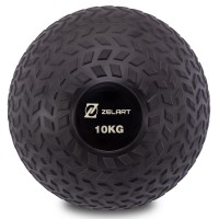М'яч набивний слембол для кросфіту рифлений Record SLAM BALL FI-7474-10 10кг чорний