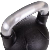 Гиря гумова з хромованою ручкою Zelart TA-2681-28 вага 28кг чорний