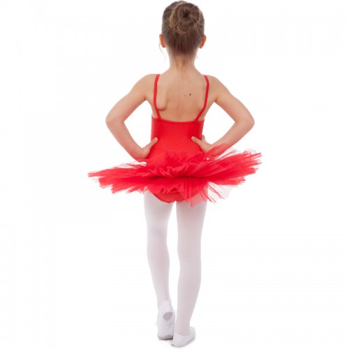 Купальник спортивный для танцев с юбкой-пачкой детский Zelart CO-9027 XS-XL цвета в ассортименте