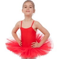 Купальник спортивный для танцев с юбкой-пачкой детский Zelart CO-9027 XS-XL цвета в ассортименте