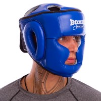 Шлем боксерский с полной защитой кожаный BOXER Элит 2033-1 М-L цвета в ассортименте
