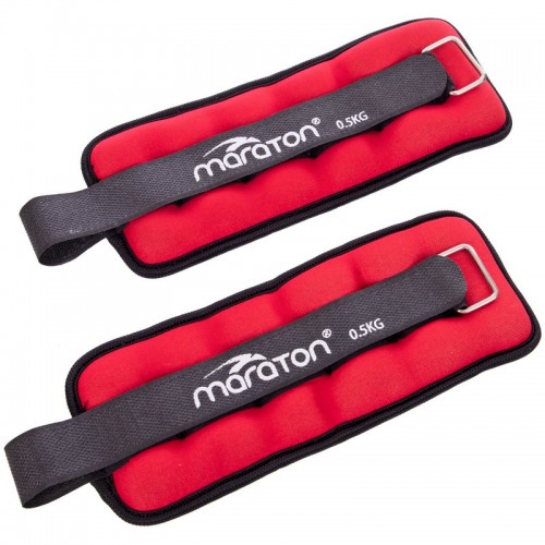 Обтяжувачі-манжети для рук та ніг MARATON FI-2858-1 2x0,5кг червоний-чорний