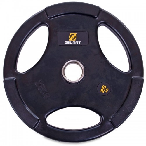 Млинці (диски) гумові Zelart TA-2673-25 51мм 25кг чорний